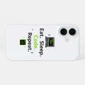 Eat Sleep Code Repeat iPhone カー 16ケース (裏面横)