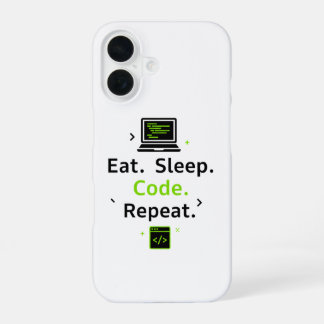 Eat Sleep Code Repeat iPhone Case 16ケース