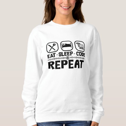 Eat Sleep Code Repeat Medical Coder Coding Gift スウェットシャツ (正面)