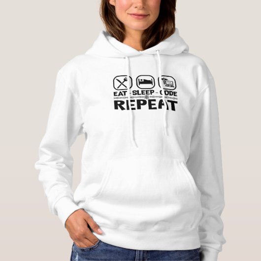 Eat Sleep Code Repeat Medical Coder Coding Gift パーカ (正面)
