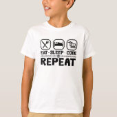 Eat Sleep Code Repeat Medical Coder Coding Gift Tシャツ (正面)