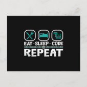 Eat Sleep Code Repeat Medical Coder ICD Coding ポストカード (正面)