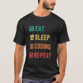 Eat sleep coding repeat with tick check boxes tシャツ (正面)