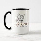 eat sleep coffee repeat マグカップ (左)