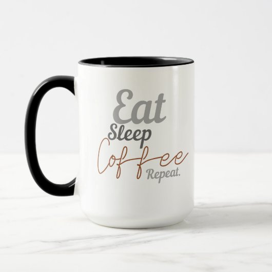 eat sleep coffee repeat マグカップ (左)