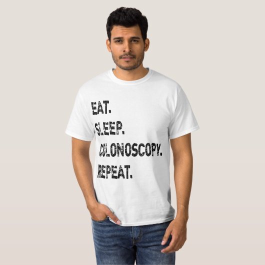 Eat Sleep Colonoscopy Repeat Gastroenterologist GI Tシャツ (正面フル)