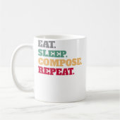 Eat Sleep Compose Repeat Gift Idea Composer コーヒーマグカップ (左)