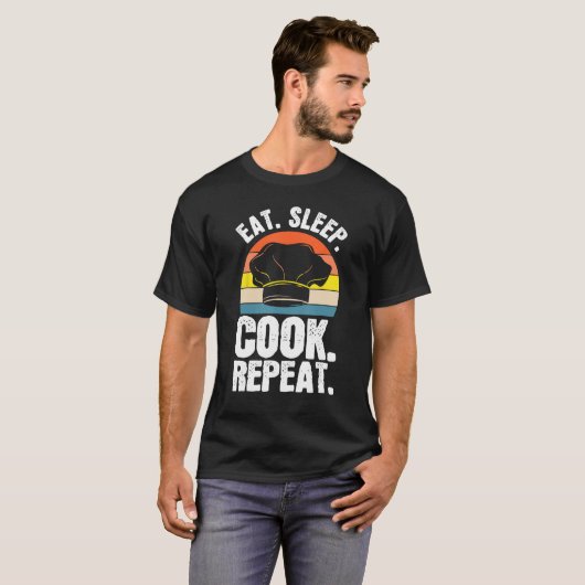 Eat Sleep Cook Expert Chef Cooking Lover Culinary  Tシャツ (正面フル)