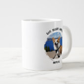 "Eat. Sleep. Corgi. Repeat." オリジナル写真入り ジャンボコーヒーマグカップ (正面右)
