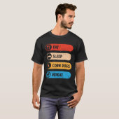 Eat Sleep Corn Dogs Repeat  Corndog Foodie Tシャツ (正面フル)
