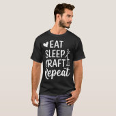 Eat Sleep Crafting Repeat Tシャツ (正面フル)