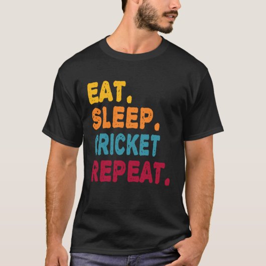Eat Sleep Cricket Repeat Boys Men Women Sports Pl Tシャツ (正面)