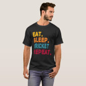 Eat Sleep Cricket Repeat Boys Men Women Sports Pl Tシャツ (正面フル)