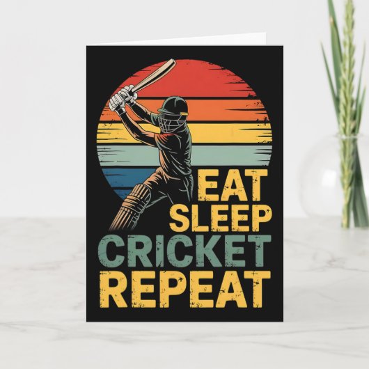 Eat Sleep Cricket Repeat Cricket Quote  カード (正面)
