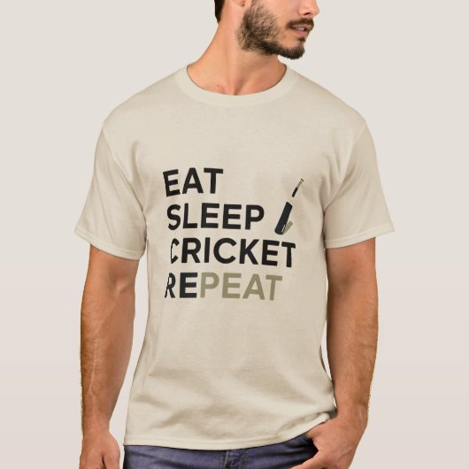 Eat Sleep Cricket Repeat T20 Shirt Tシャツ (正面)
