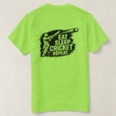 Eat Sleep Cricket Repeat T-Shirt | Funny Cricket L Tシャツ (デザイン裏面)