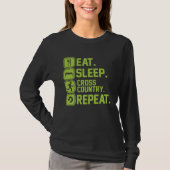 Eat sleep cross country repeat runner jogger tシャツ (正面)