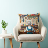 Eat.Sleep.Cross Stitch.Repeat- ステッチャーへのギフト クッション (椅子)