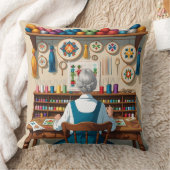 Eat.Sleep.Cross Stitch.Repeat- ステッチャーへのギフト クッション (ブランケット)