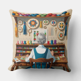 Eat.Sleep.Cross Stitch.Repeat- ステッチャーへのギフト クッション