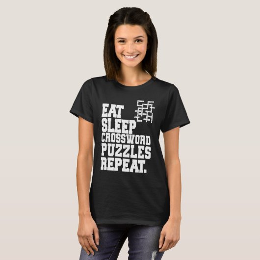 Eat Sleep Crossword Puzzles Repeat Crossword Puzzl Tシャツ (正面フル)