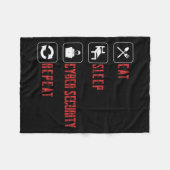 Eat Sleep Cyber Security Repeat Ethical Hacker Hum フリースブランケット (正面(横))