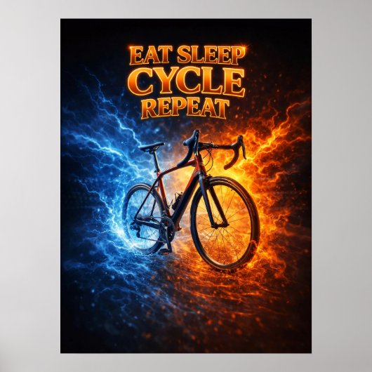 Eat Sleep Cycle Retro ポスター (正面)