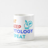 EAT SLEEP CYTOLOGY REPEAT - #ラボライフ コーヒーマグ コーヒーマグカップ (中央)