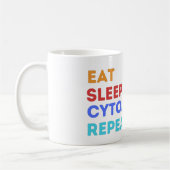 EAT SLEEP CYTOLOGY REPEAT - #ラボライフ コーヒーマグ コーヒーマグカップ (左)