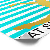 Eat Sleep Dance Repeat Mint Stripes Classic Ball ポスター (角)