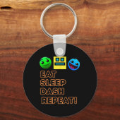 Eat Sleep Dash Repeat ゲーム ジオメトリービデオゲーム キーホルダー (正面)