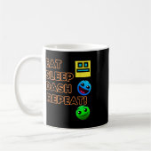 Eat Sleep Dash Repeat ゲーム ジオメトリー ゲーム コーヒーマグカップ (左)
