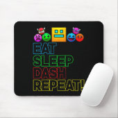 Eat Sleep Dash Repeat ゲーム ジオメトリー ビデオゲーム マウスパッド (マウス)