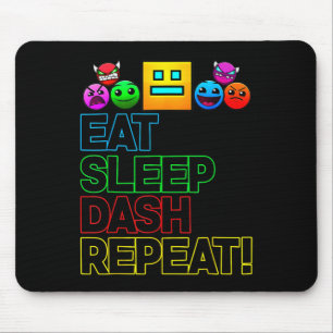 Eat Sleep Dash Repeat ゲーム ジオメトリー ビデオゲーム マウスパッド