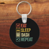 Eat Sleep Dash Repeat ゲーム ジオメトリー ビデオ キーホルダー (正面)
