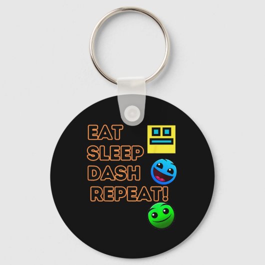 Eat Sleep Dash Repeat ゲーム ジオメトリー ビデオ ゲーム キーホルダー (正面)
