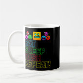 Eat Sleep Dash Repeat ゲーム ジオメトリー ビデオ ゲーム コーヒーマグカップ (左)