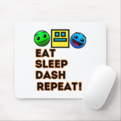 Eat Sleep Dash Repeat ゲーム ジオメトリー ビデオ ゲーム マウスパッド (マウス)
