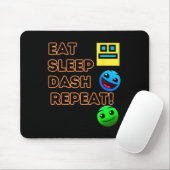 Eat Sleep Dash Repeat ゲーム ジオメトリー ビデオ ゲーム マウスパッド (マウス)