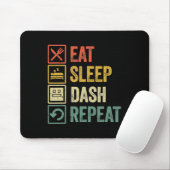 Eat Sleep Dash Repeat ゲーム ジオメトリー ビデオ マウスパッド (マウス)