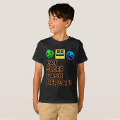 Eat Sleep Dash Repeat ゲーム ジオメトリー ビデオ Tシャツ (正面フル)