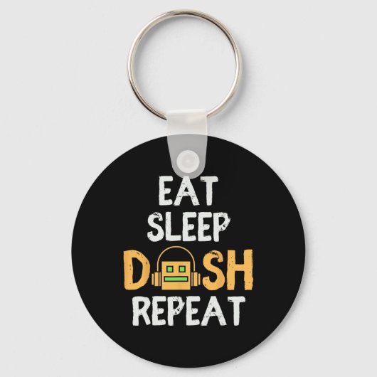 Eat Sleep Dash Repeat ゲーム Geometry Dash ゲーマー キーホルダー (正面)