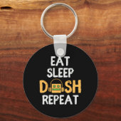 Eat Sleep Dash Repeat ゲーム Geometry Dash ゲーマー キーホルダー (正面)