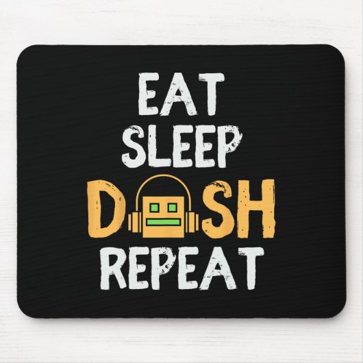 Eat Sleep Dash Repeat ゲーム Geometry Dash ゲーマー マウスパッド (正面)