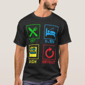 Eat Sleep Dash Repeat Gamer Tee, Video Game Life Tシャツ (正面)