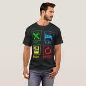 Eat Sleep Dash Repeat Gamer Tee, Video Game Life Tシャツ (正面フル)