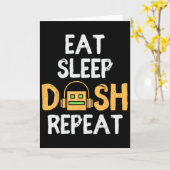 Eat Sleep Dash Repeat Video Game Geometry Dash Gam カード (黄色い花)