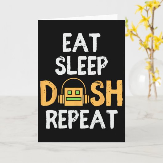 Eat Sleep Dash Repeat Video Game Geometry Dash Gam カード (黄色い花)