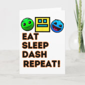Eat Sleep Dash Repeat Video Game Geometry Video Ga カード (正面)
