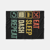 Eat Sleep Dash Repeat Video Game Geometry Video Ga フリースブランケット (正面(横))